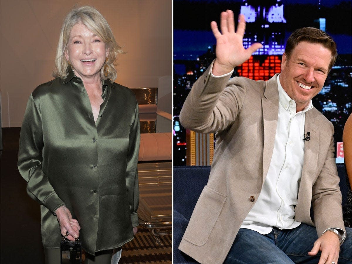 A side-by-side of Martha Stewart and Chip Gaines.