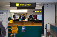 <p>The Immigration counter at the current Seletar Airport passenger terminal. (PHOTO: Yahoo News Singapore / Dhany Osman) </p>