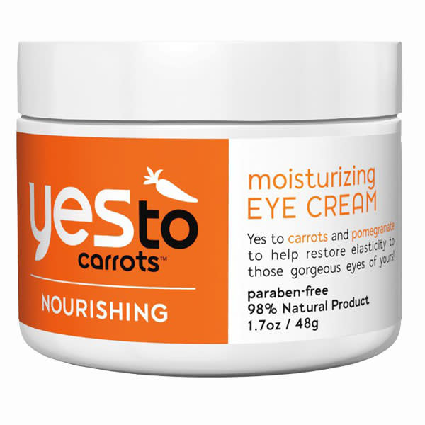 <a href="http://www.beautybay.com/skincare/yesto/carrotsnourishingmoisturizingeyecream/?utm_source=Google%2BShopping&utm_medium=Shopping%2BFeed&utm_campaign=Google%2BShopping" rel="nofollow noopener" target="_blank" data-ylk="slk:Yes To Carrots Nourishing Moisturizing Eye Cream - £14.99 – Beautybay.com;elm:context_link;itc:0;sec:content-canvas" class="link "><b>Yes To Carrots Nourishing Moisturizing Eye Cream - £14.99 – Beautybay.com</b></a><br><br>Smooth and hydrate the delicate area around your eyes with this moisturising cream with carrot extract.