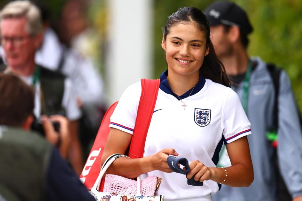 Raducanu compared her first-round win to England’s dramatic victory over Slovakia at Euro 2024 (Getty Images)