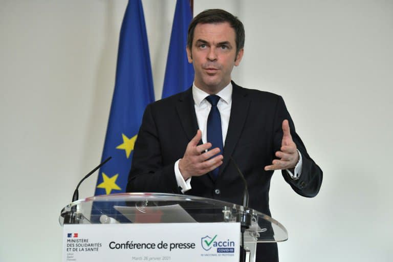 Le ministre de la Santé Olivier Véran lors d'une conférence de presse à Paris, le 26 janvier 2021 - Bertrand GUAY © 2019 AFP