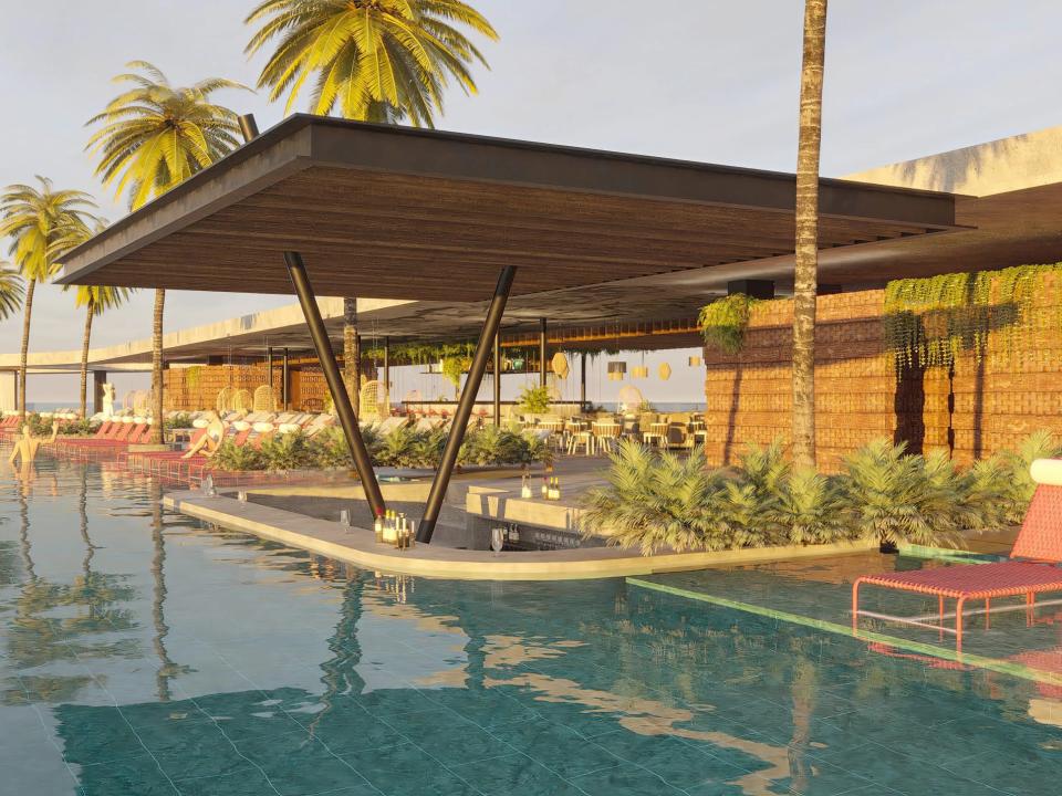 rendering of swim-up pool bar