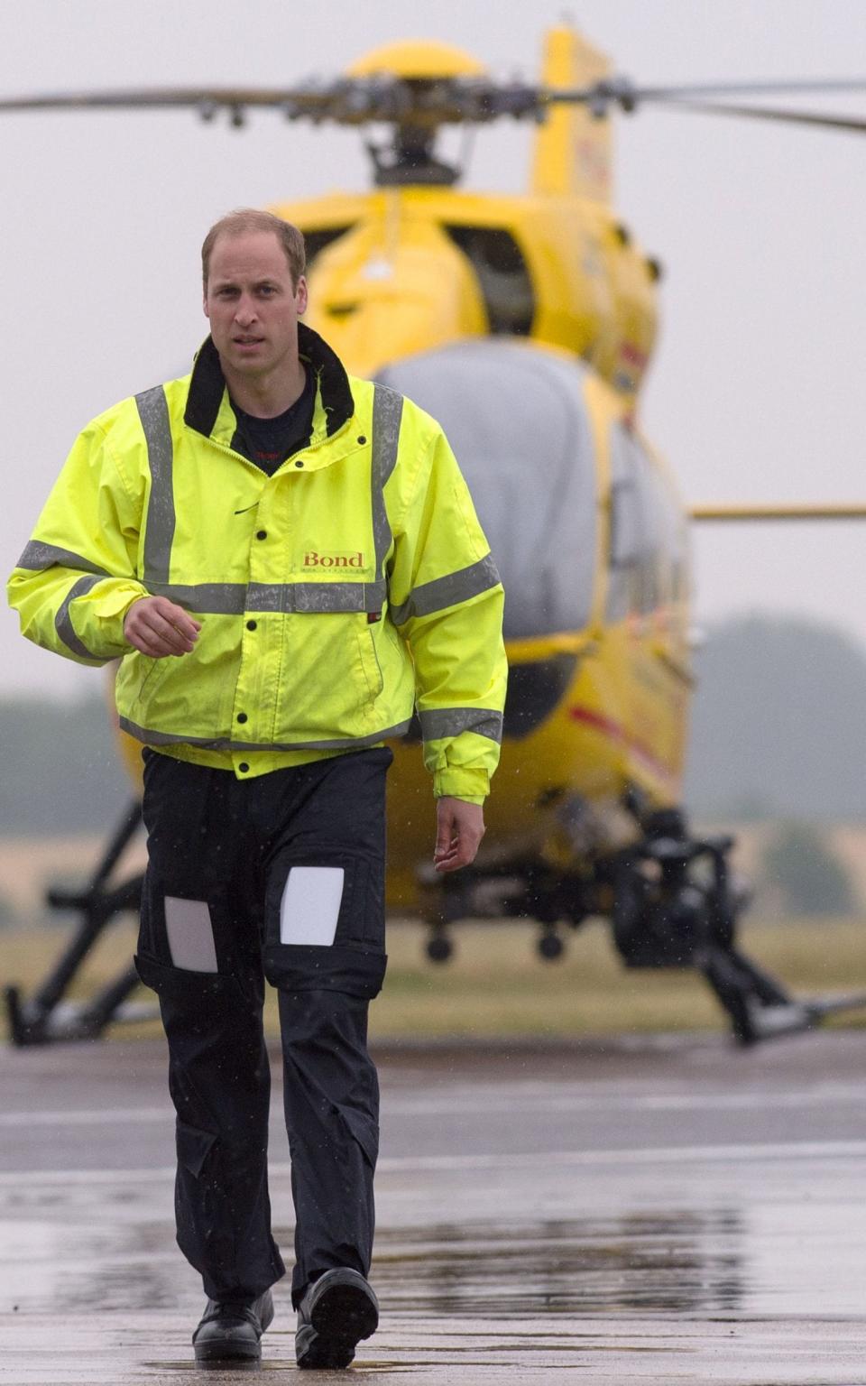 The Duke of Cambridge as he begins his new job with the East Anglian Air Ambulance - Credit: Stefan Rousseau/PA