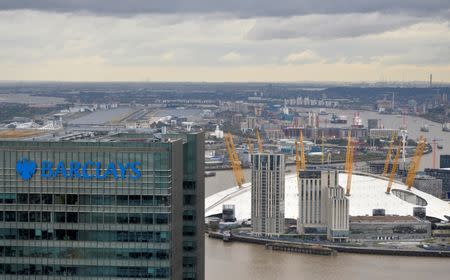 A Barclays bank building is seen at Canary Wharf in London, Britain, October 19, 2016. REUTERS/Hannah McKay/File Photo