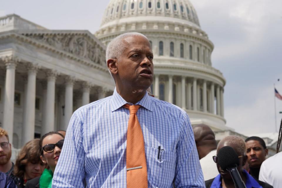 WASHINGTON, DC – APRIL 27: U.S. Representative Hank Johnson speaks during Grammys On The Hill: Advocacy Day on April 27, 2023 in Washington, DC. (Photo by Leigh Vogel/Getty Images for The Recording Academy)