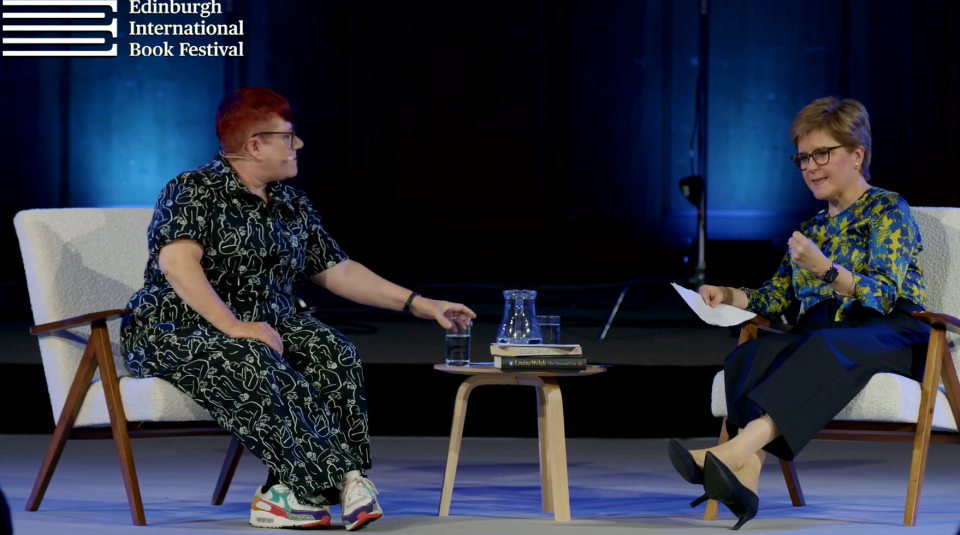 Nicola Sturgeon talks with Louise Welsh (Edinburgh International Book Festival/PA)