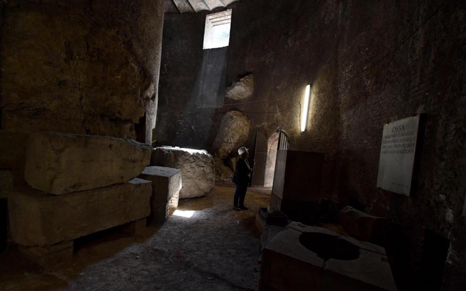 Inside the heart of the mausoleum, built 2,000 years ago by Augustus - EPA