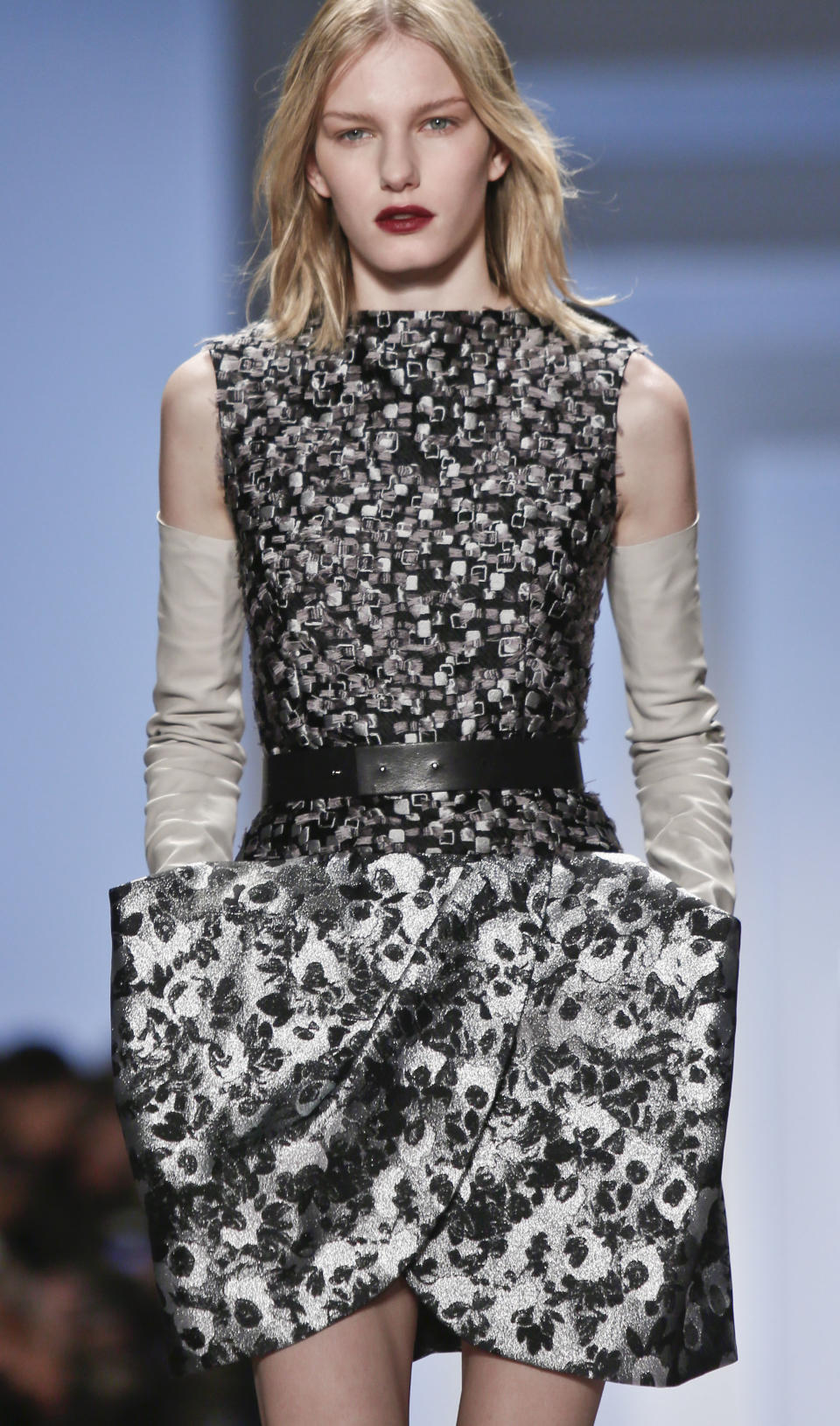 Fashion from the Vera Wang Fall 2013 collection is modeled on Tuesday, Feb. 12, 2013 in New York. (AP Photo/Bebeto Matthews)