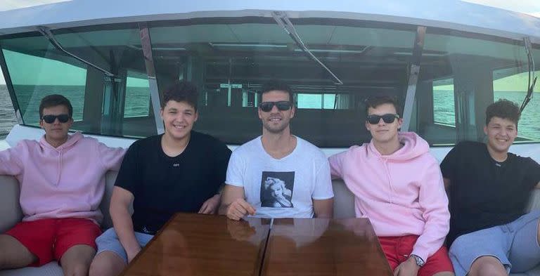 Michael Ballack con sus hijos