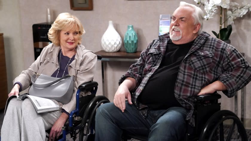 Christine Ebersole and John Ratzenberger in "Bob Hearts Abishola" on CBS.