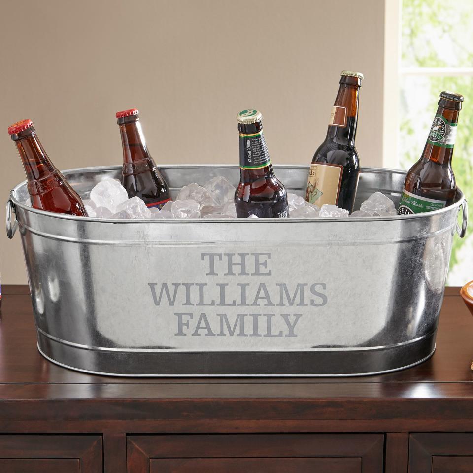 Personalized Galvanized Beverage Tub