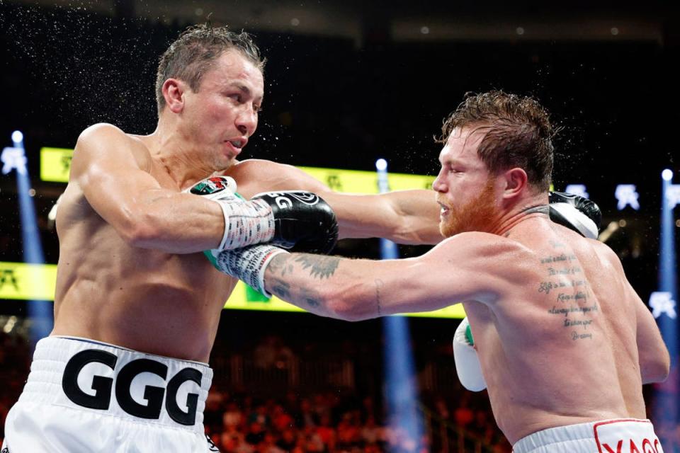Canelo (right) beat Gennady Golovkin on points in their trilogy bout in September (Getty Images)