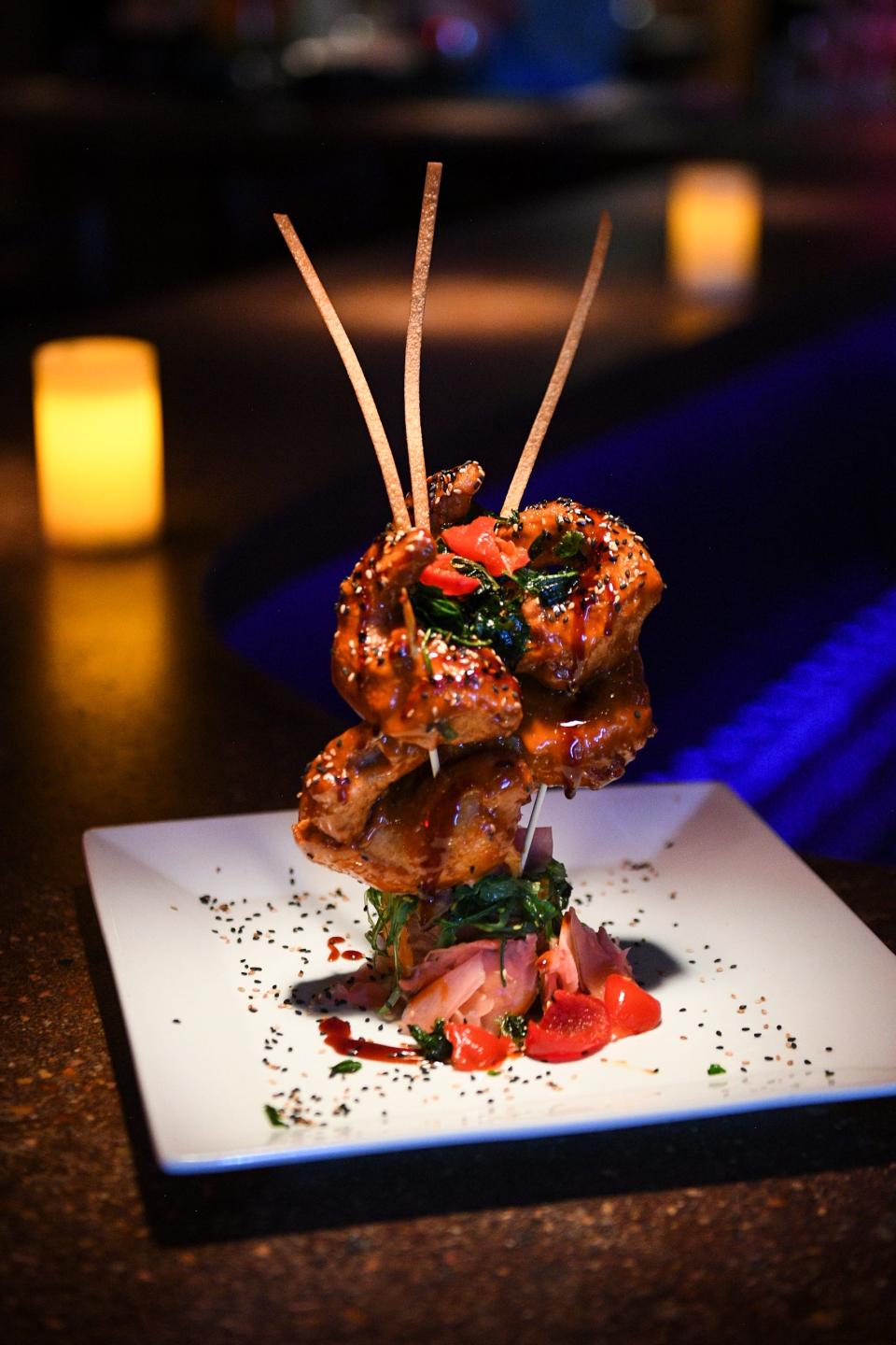 Irina's Restaurant & Bar specialty bang bang shrimp at the restaurant Thursday, April, 7, 2022, in Urbandale.  Irina's Steak & Seafood in West Des Moines will feature the dish as well when it opens at the end of the month.