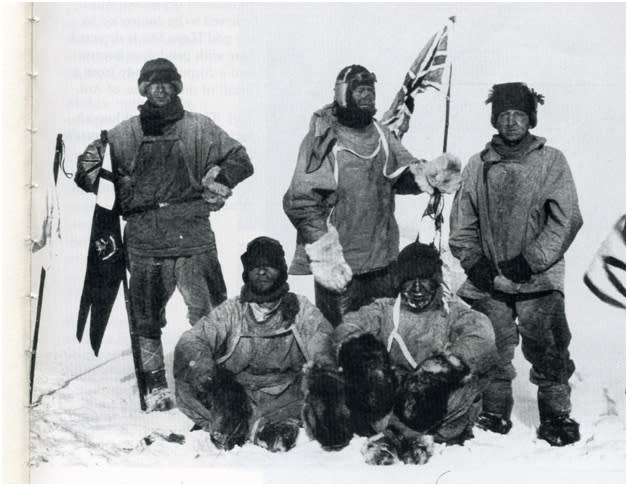 A University of Cambridge handout photo of Captain Scott's expedition to the South Pole. Lt Henry (Birdie) Bowers, Capt Robert Falcon Scott, Dr Edward Adrian Wilson, Petty Officer (PO) Edgar Evans and Capt Lawrence (Titus) Oates.