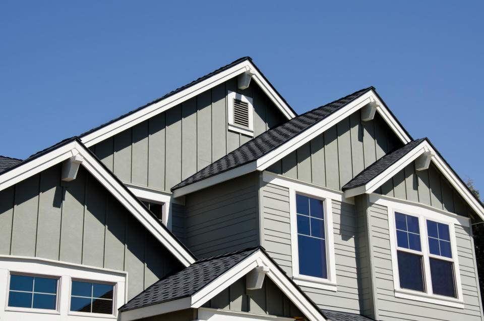 Drawing of dormers and peaks on a house roof