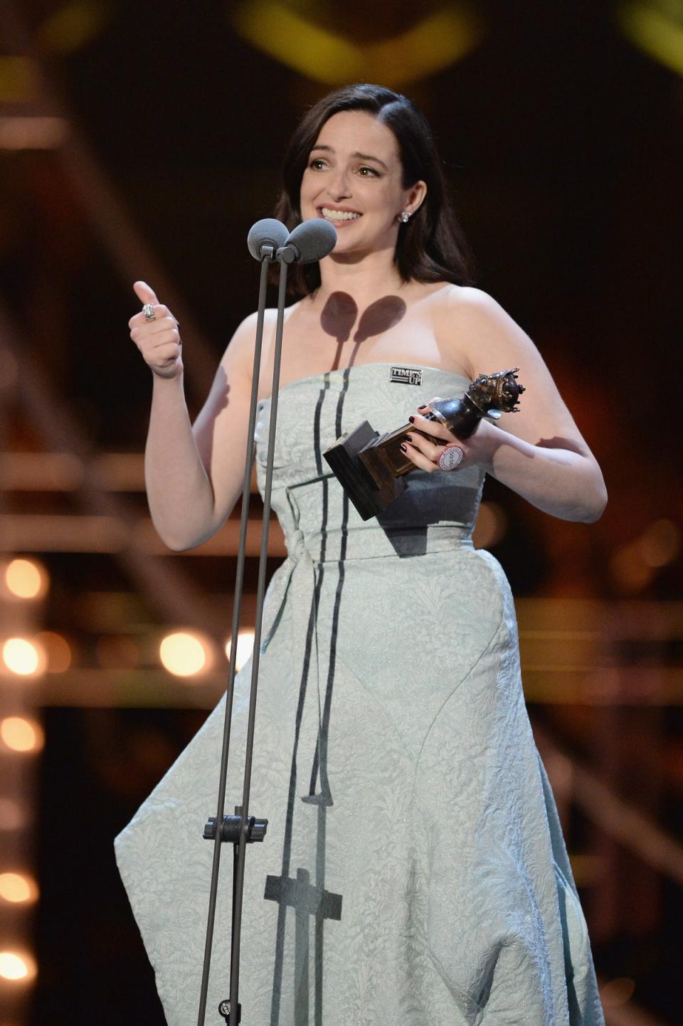 Donnelly wins the Olivier award for best actress for ‘The Ferryman’ in 2018 (Getty Images)