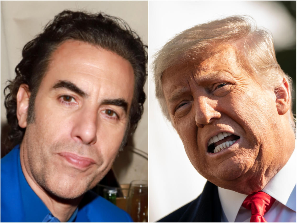 Sacha Baron Cohen and Donald Trump (Getty)