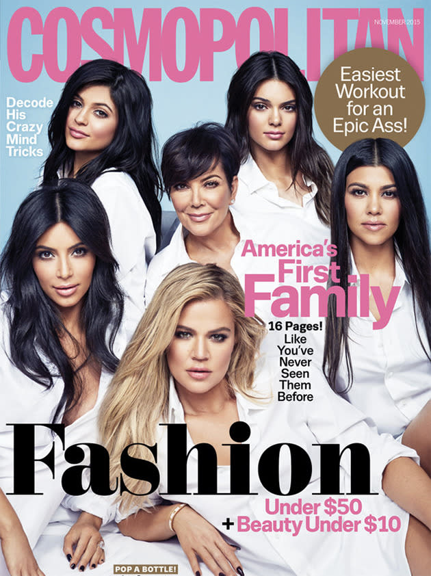 The Kardashian- Jenner klan on Cosmo cover