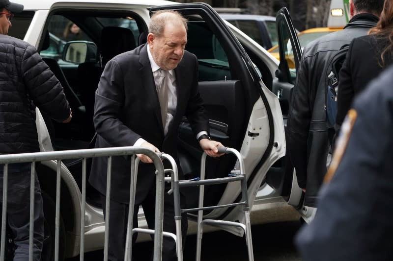 Film producer Harvey Weinstein arrives at New York Criminal Court for his ongoing sexual assault trial in the Manhattan borough of New York City