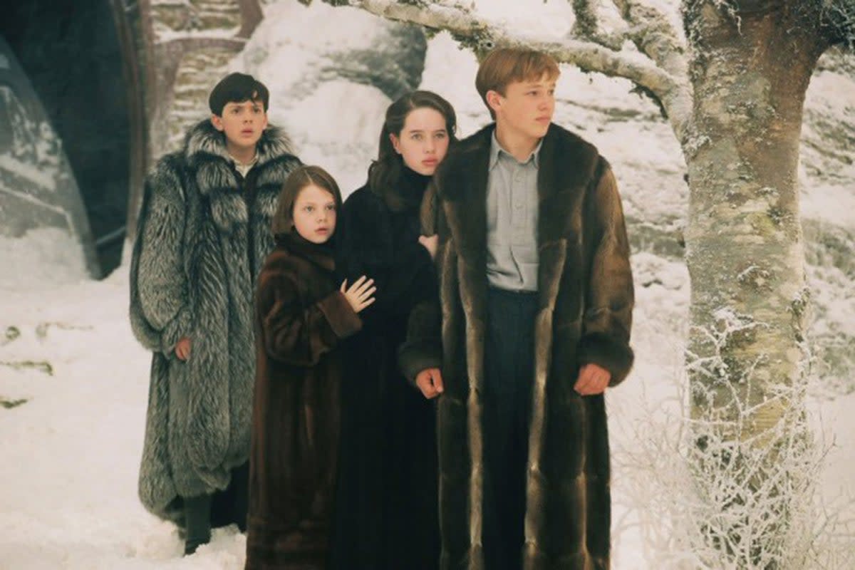 William Moseley, Anna Popplewell, Skandar Keynes, and Georgie Henley play Peter, Susan, Edmund, and Lucy Pevensie (The Chronicles of Narnia (2005))