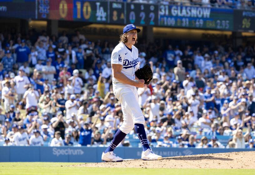 LOS ANGELES, CA - APRIL 21, 2024: Los Angeles Dodgers starting pitcher Tyler Glasnow.