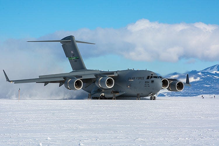 US Air Force C-17 on Antarctica.