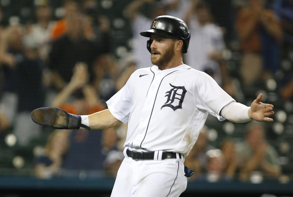 Robbie Grossman #8 of the Detroit Tigers is an underrated fantasy baseball outfielder