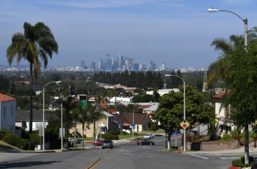 View of downtown Los Angeles taken from View Park, the upscale community known as the "Black Beverly Hills"