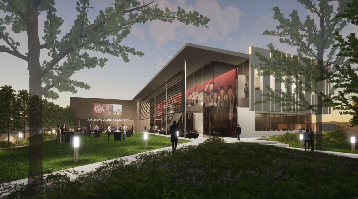 The Missouri State University Foundation wants to build an alumni center on the Springfield campus. This is an artist rendering of how it may look.