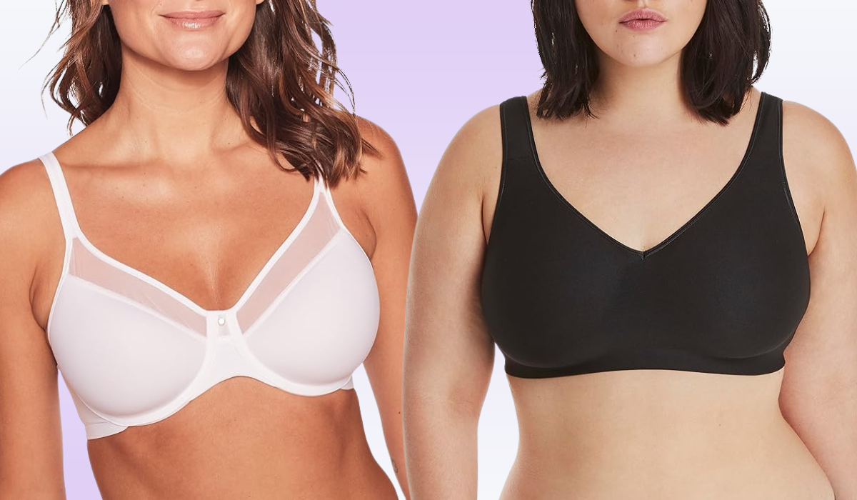 women wearing cooling bras in white and black