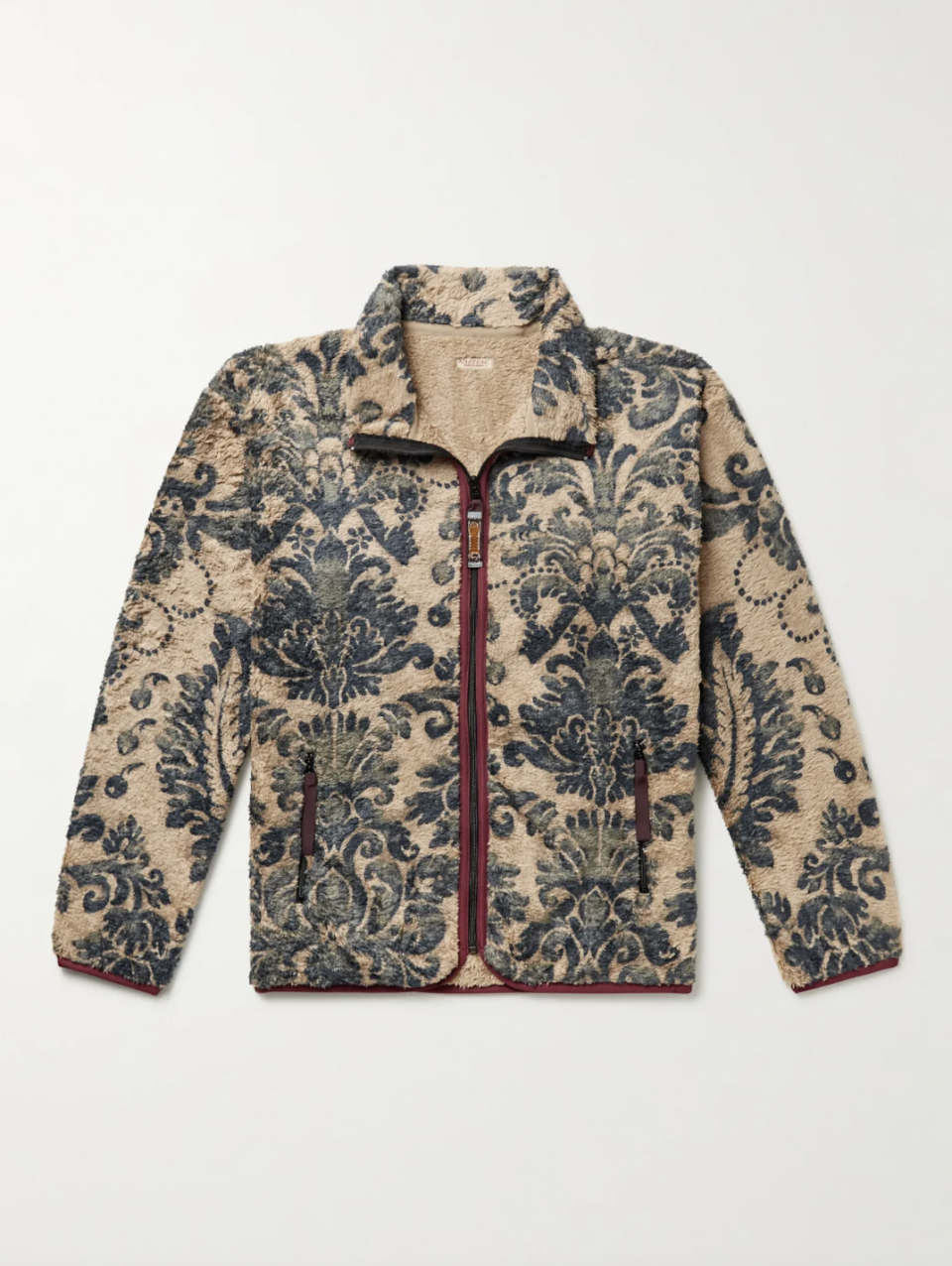 Jacquard-Trimmed Fleece Jacket