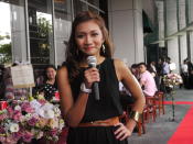 The 19-year old speaks to the audience about her charity plans. (Yahoo! Singapore/ Deborah Choo)