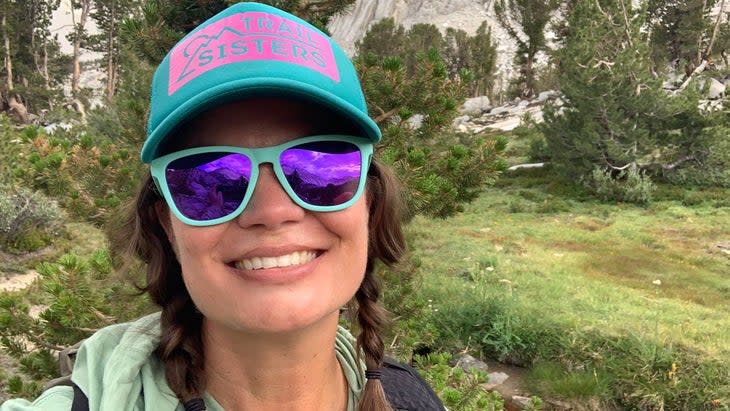 woman hiker smiling