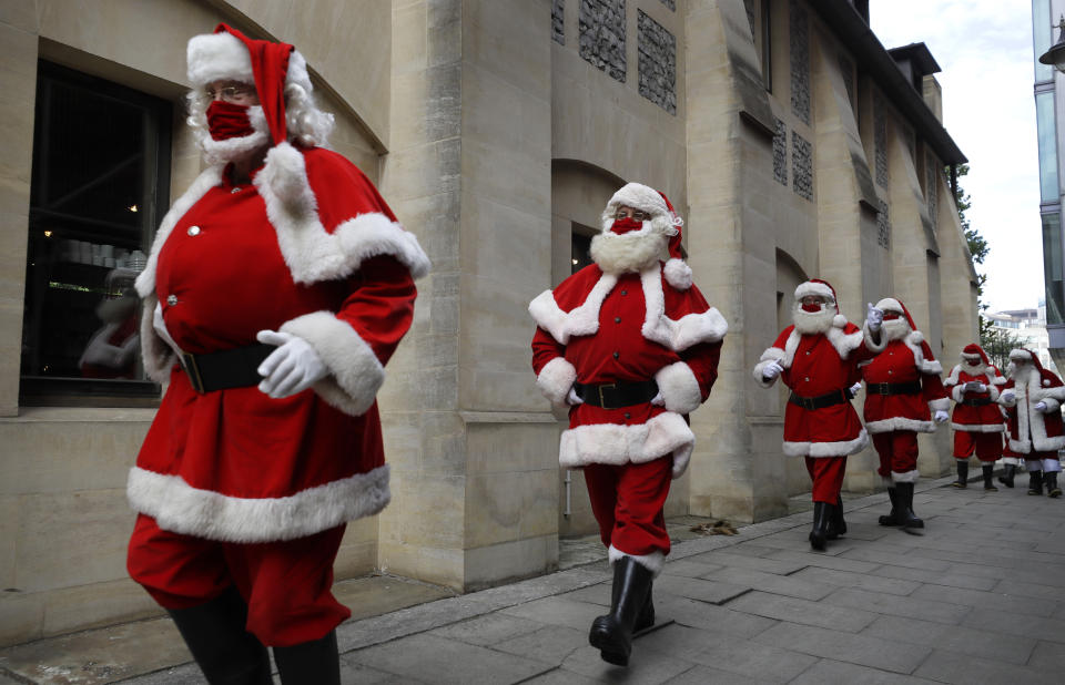 Virus Outbreak Britain Santa School