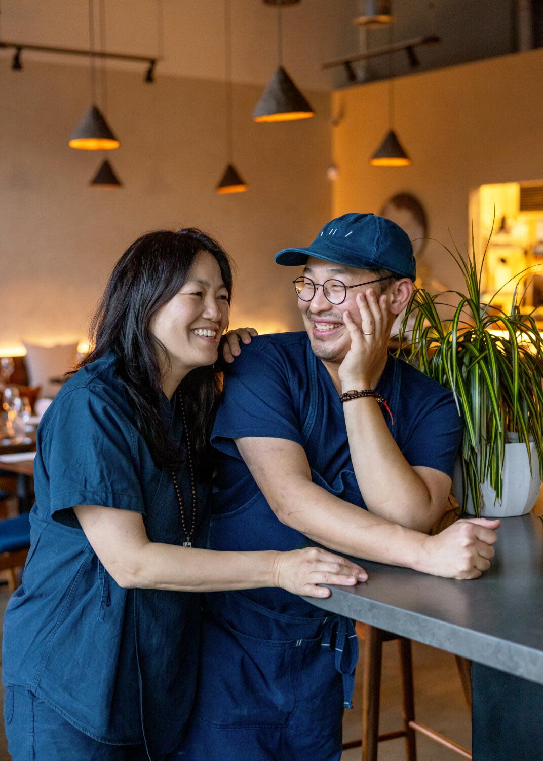 Baroo owners chef Kwang Uh, right, and Mina Park.