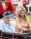 <p>Queen Elizabeth II and Queen Maxima of the Netherlands arrive by carriage on day one of Royal Ascot at Ascot Racecourse on June 18, 2019.</p>