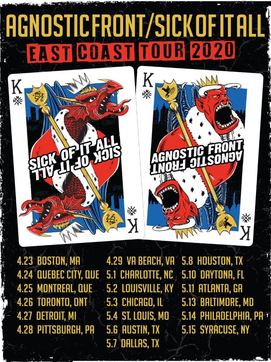 Agnostic Front Sick of It All Tour Poster