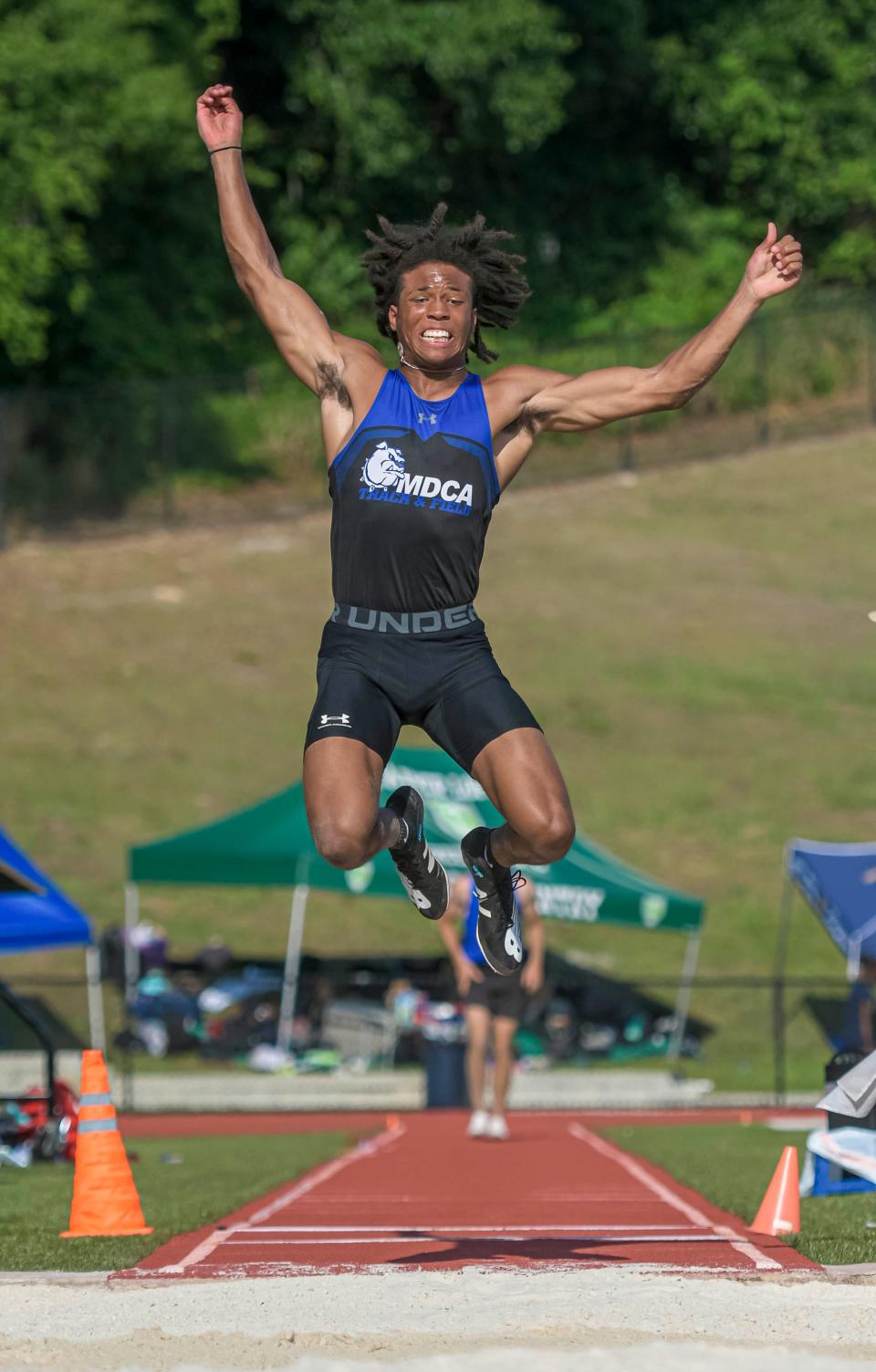 MDCA’s Reggie Virgil wins the long jump during the Class 1A-Region 2 track and field championships on May 4 at Mount Dora Christian Academy. Virgil was second in the event at the Class 1A state finals in Gainesville.