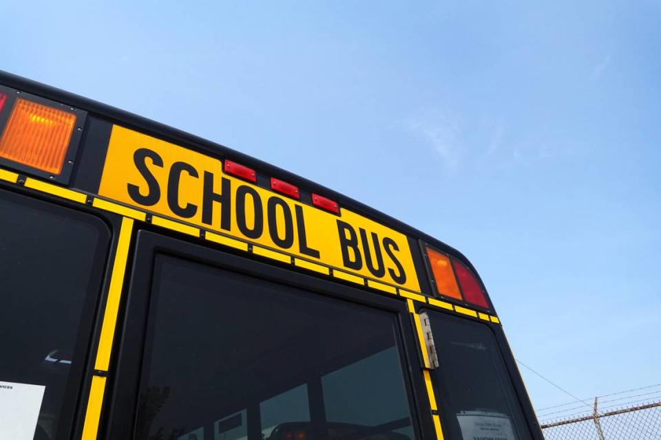 School Bus. A school bus sits at the Alltown Bus Service yard on the first day of classes for Chicago’s public schools on August 21, 2023 in Chicago, Illinois. A video showing a teen being beaten in the bathroom at a school in Illinois has made its way across social media, raising concerns of the “targeted” attack.