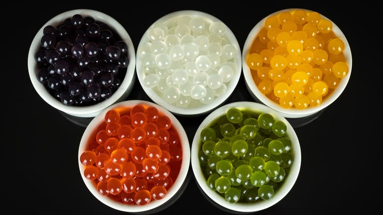 Different colored boba pearls