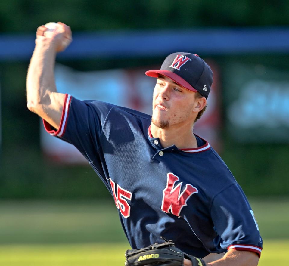 Jason Woodward pitched for the Wareham Gateman in the Cape Cod League in 2022.