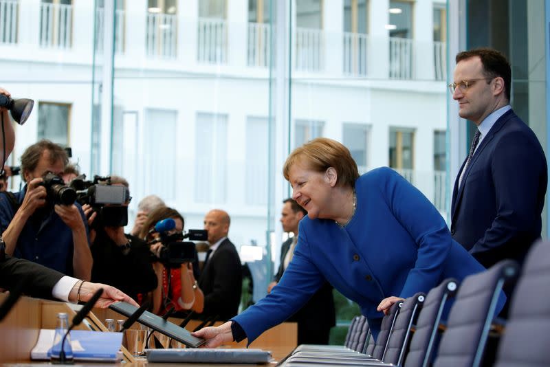 German Chancellor Merkel addresses news conference on coronavirus in Berlin