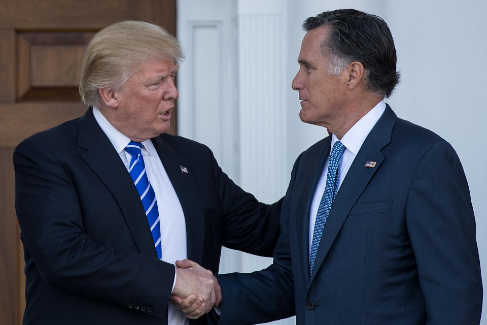 Donald Trump with Mitt Romney