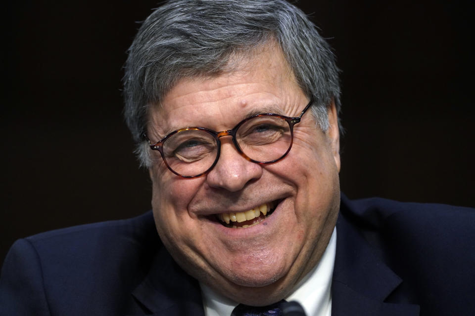 Attorney General nominee William Barr testifies before the Senate Judiciary Committee on Capitol Hill in Washington, Tuesday, Jan. 15, 2019. (AP Photo/Carolyn Kaster)