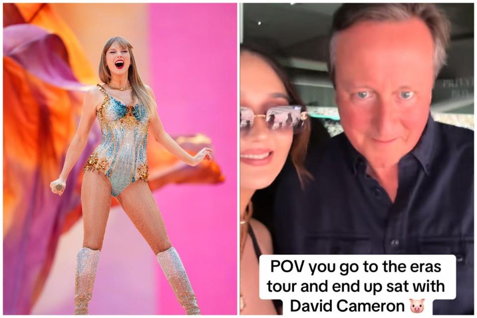 David Cameron watched Taylor Swift perform at Wembley Stadium over the weekend (Invision / TikTok)