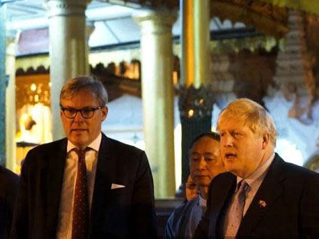 Watch moment appalled ambassador stops Boris Johnson reciting colonial poem in Burma's holiest site