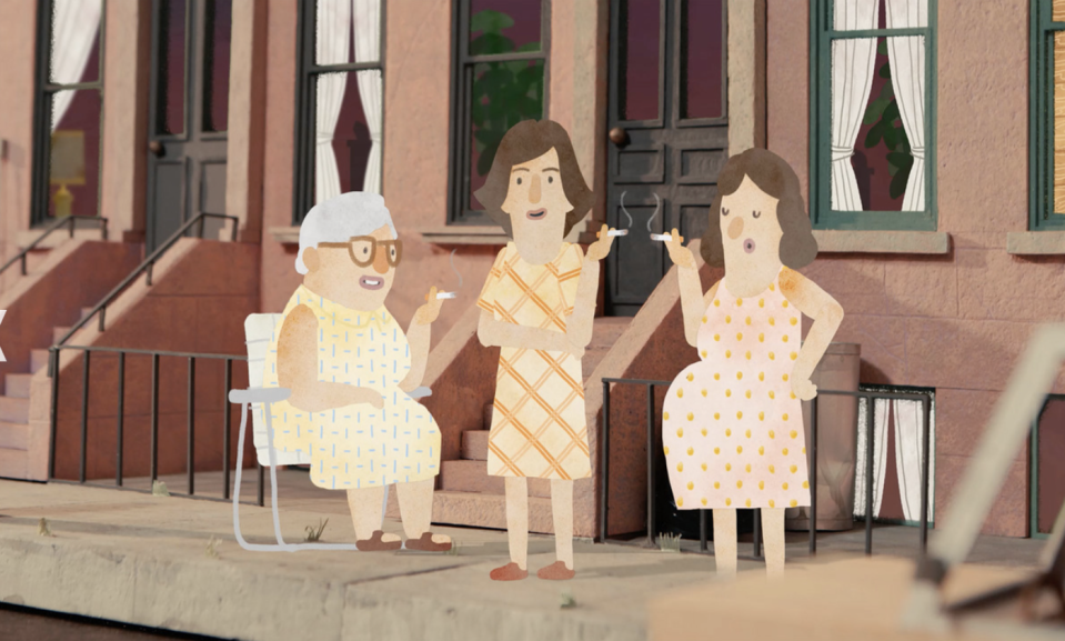 Mothers and grandmothers on the street in the animated film 'The Originals'