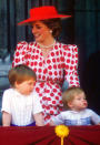 For the 1986 event, Princess Diana wore a polka dot dress and co-ordinating hat. (Rex pictures)