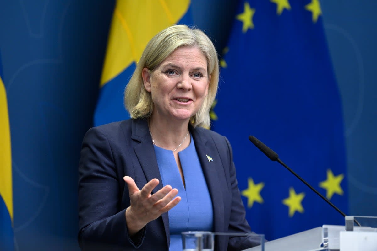 rime Minister Magdalena Andersson conceded defeat in a news conference in Stockholm (AP)