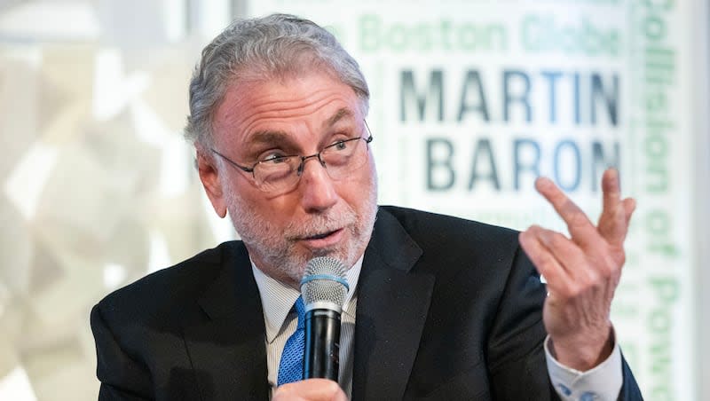 Martin Baron, former executive editor of The Washington Post and longtime journalist, speaks as he takes part in UVU’s Presidential Lecture Series in Orem on Tuesday, March 26, 2024.